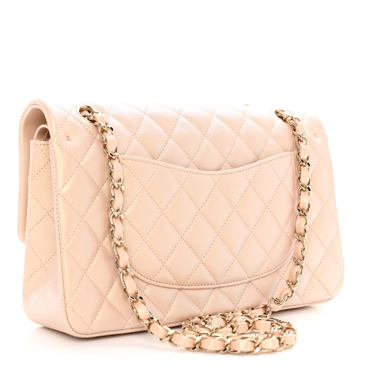 Chanel Iridescent Calfskin Quilted Medium Double Flap Beige 3 of 11