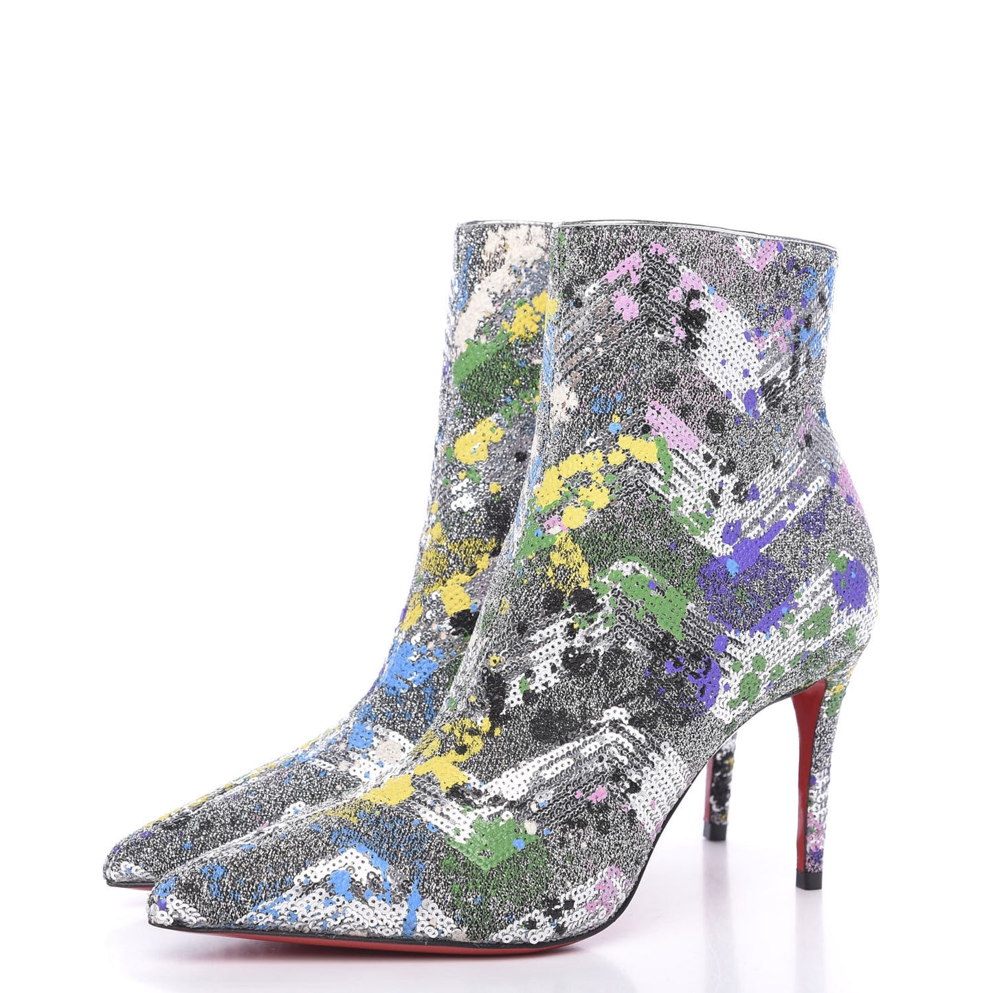 Paillette Splash So Kate Booty 85 Ankle Boots 37.5 Silver Multicolor