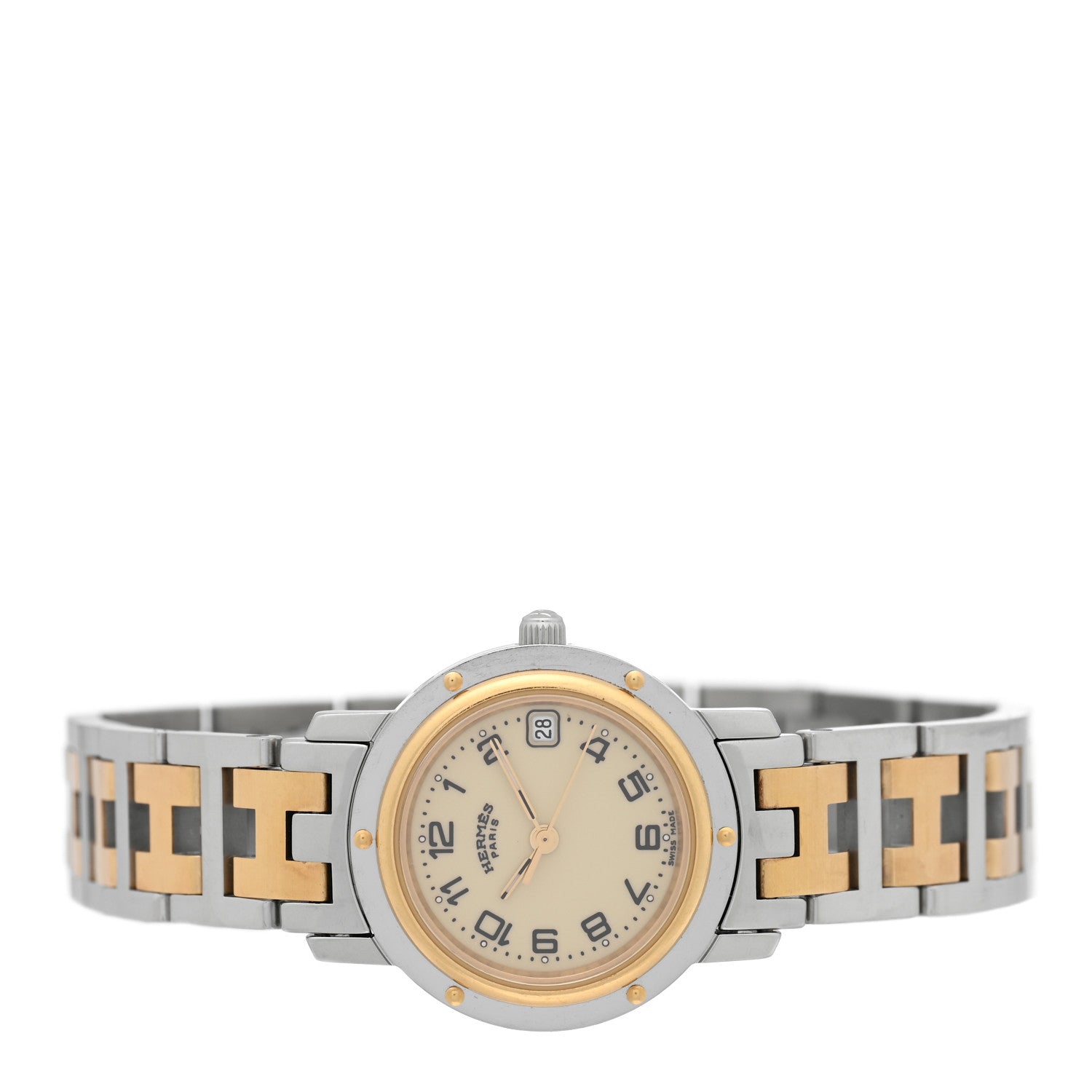 Hermes Stainless Steel 24mm Clipper Quartz Watch Gold 2 of 4
