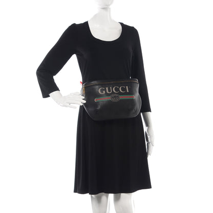 Gucci Grained Calfskin Logo Belt Bag Black 2 of 9