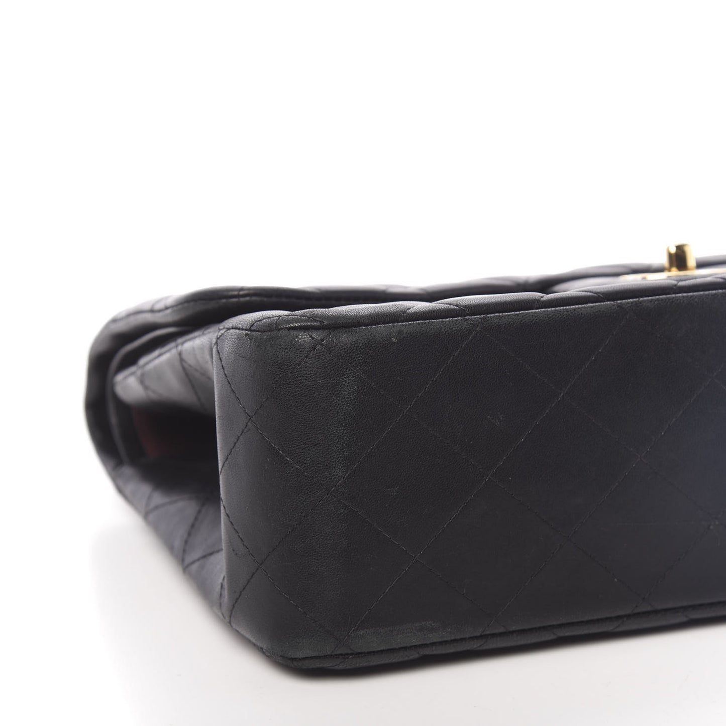Lambskin Quilted Jumbo Double Flap Black