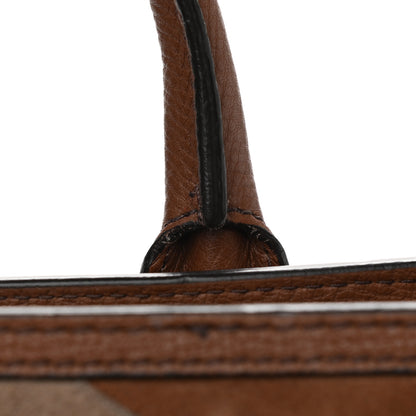 Burberry Suede House Check Camoflauge Medium Banner Tote Tan 12 of 15