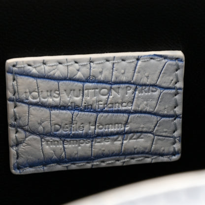 Louis Vuitton Crocodile Niloticus Sac Plat XS Mat Meringue White Blue 6 of 11