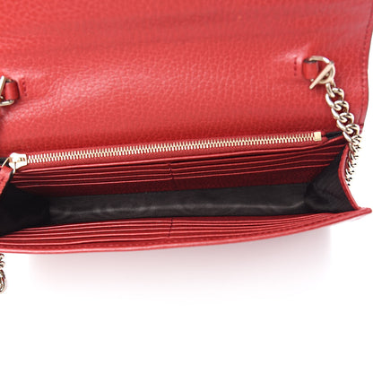 Gucci Dollar Calfskin Interlocking G Chain Wallet Red 5 of 13