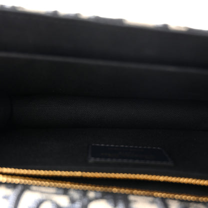 Christian Dior Oblique 30 Montaigne Chain Flap Bag Blue 5 of 10