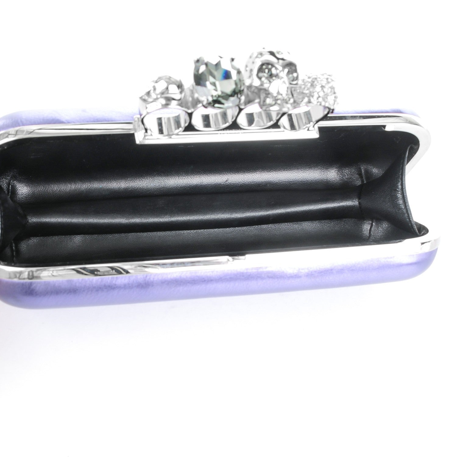 Alexander McQueen Metallic Lambskin Knucklebox Clutch Purple 5 of 7