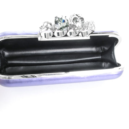 Alexander McQueen Metallic Lambskin Knucklebox Clutch Purple 5 of 7