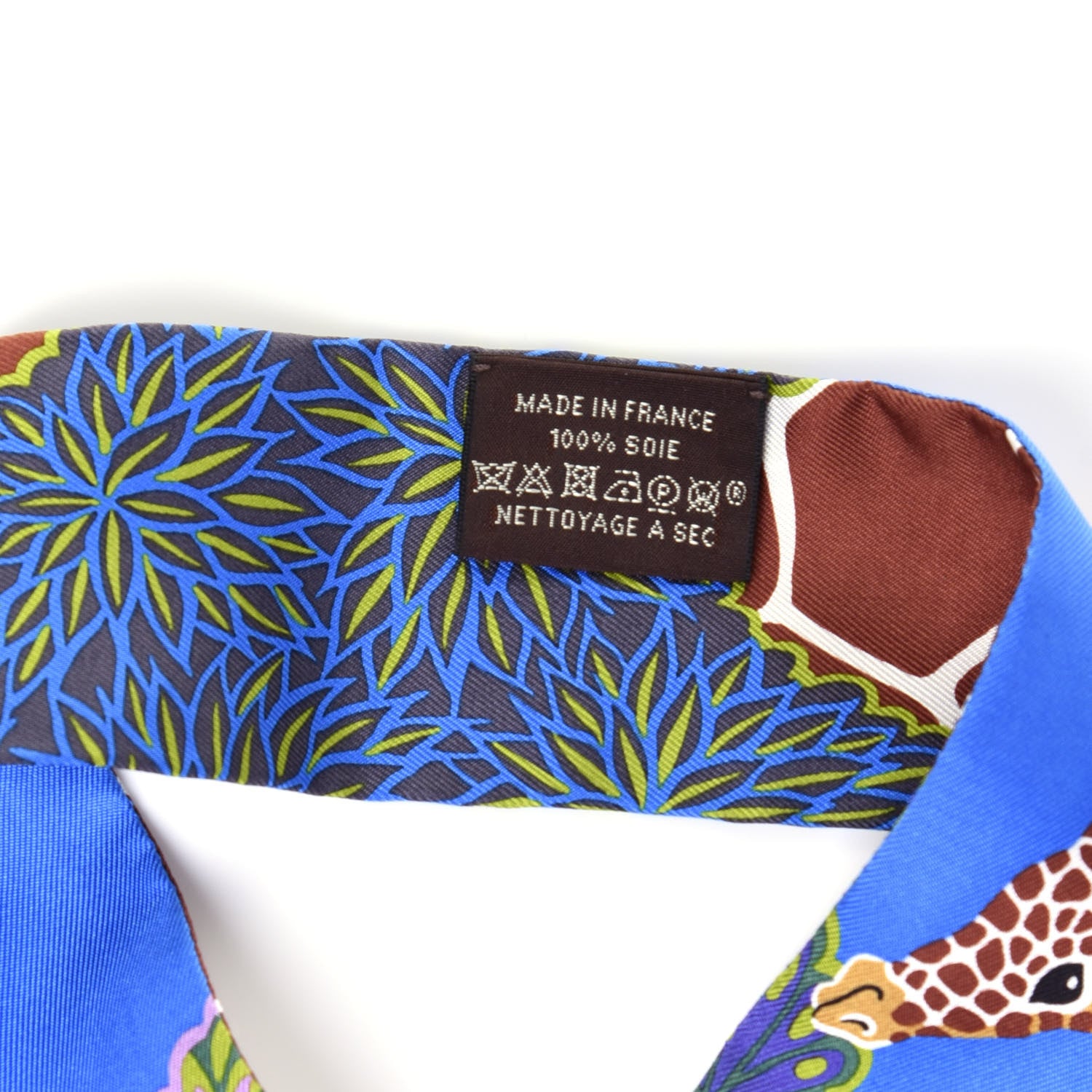 Hermes Silk The Three Graces Twilly Bleu Vert Marron 3 of 5