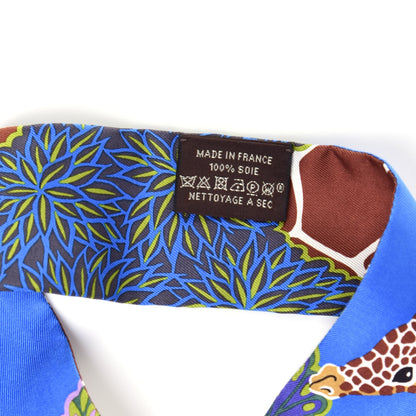 Hermes Silk The Three Graces Twilly Bleu Vert Marron 3 of 5