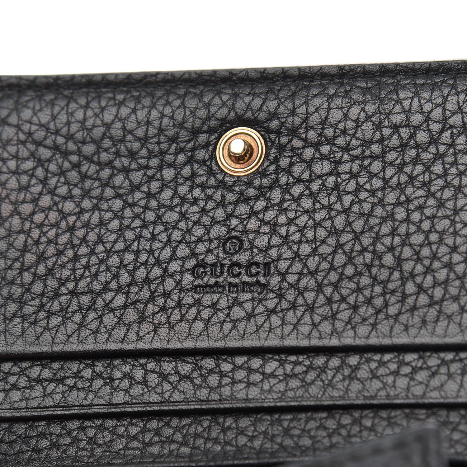 Gucci Pebbled Calfskin Animalier Card Case Black 11 of 19