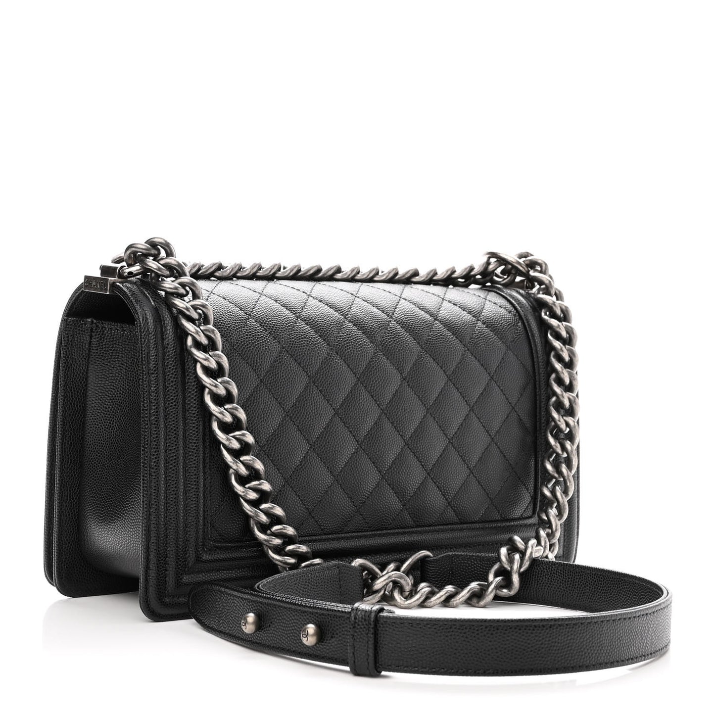 Caviar Quilted Medium Boy Flap Black