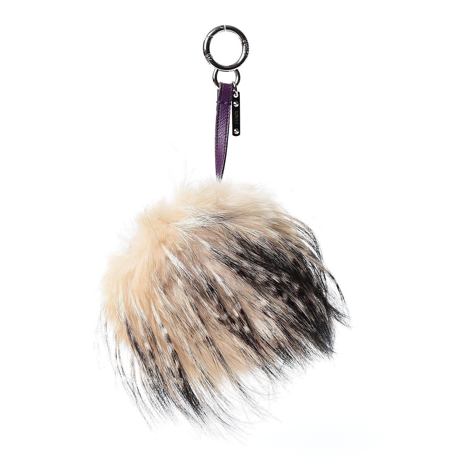 Fendi Fox Mink Rabbit Fur Sparkle Monster Bag Bug Charm Orange Multicolor 2 of 5