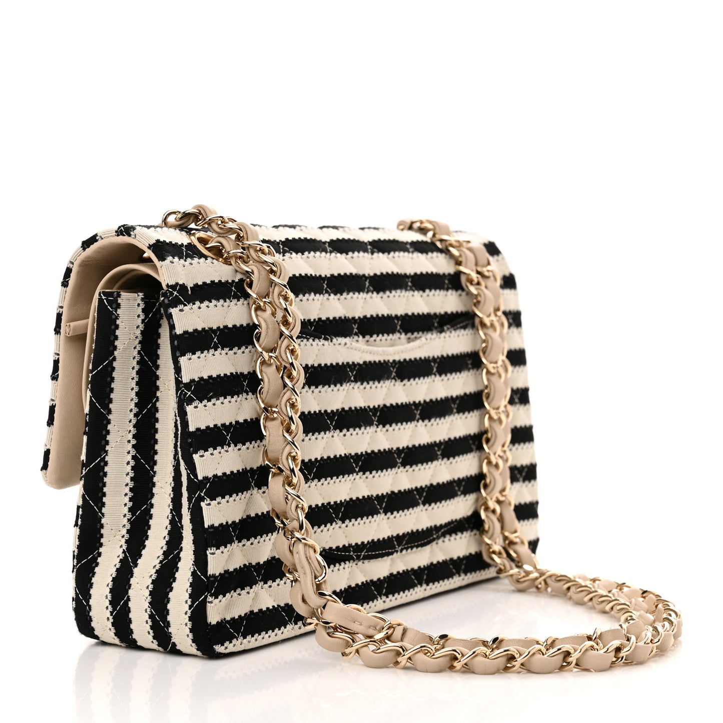 Jersey Quilted Medium Coco Sailor Flap Black White