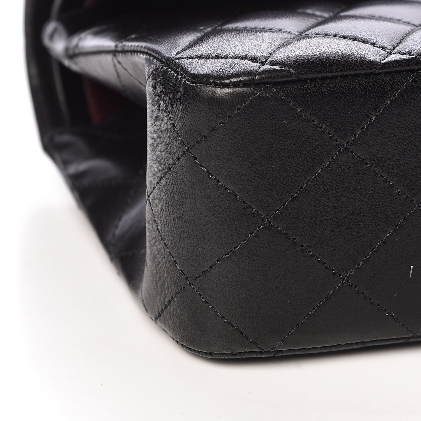 Lambskin Quilted Medium Double Flap Black