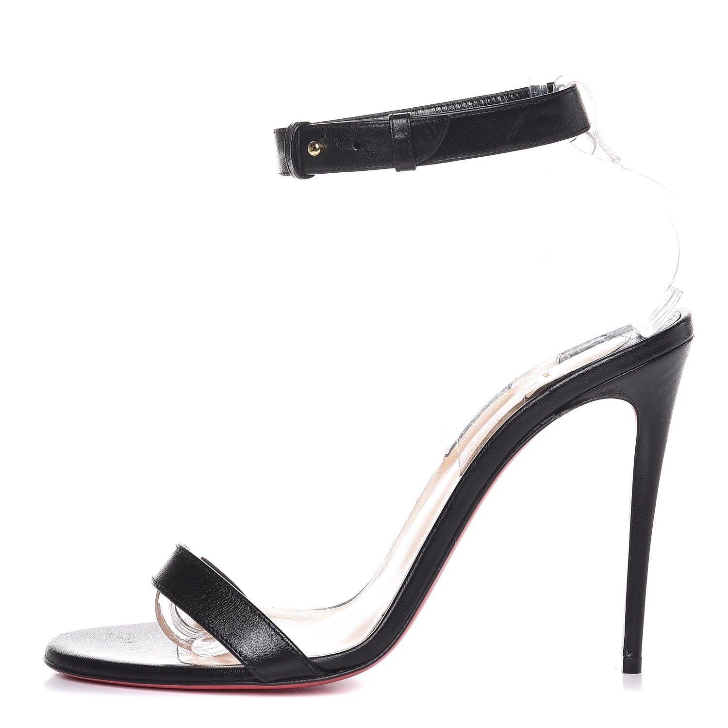 Christian Louboutin Shiny Nappa PVC Jonatina 100 Sandals 40 Black 1 of 8