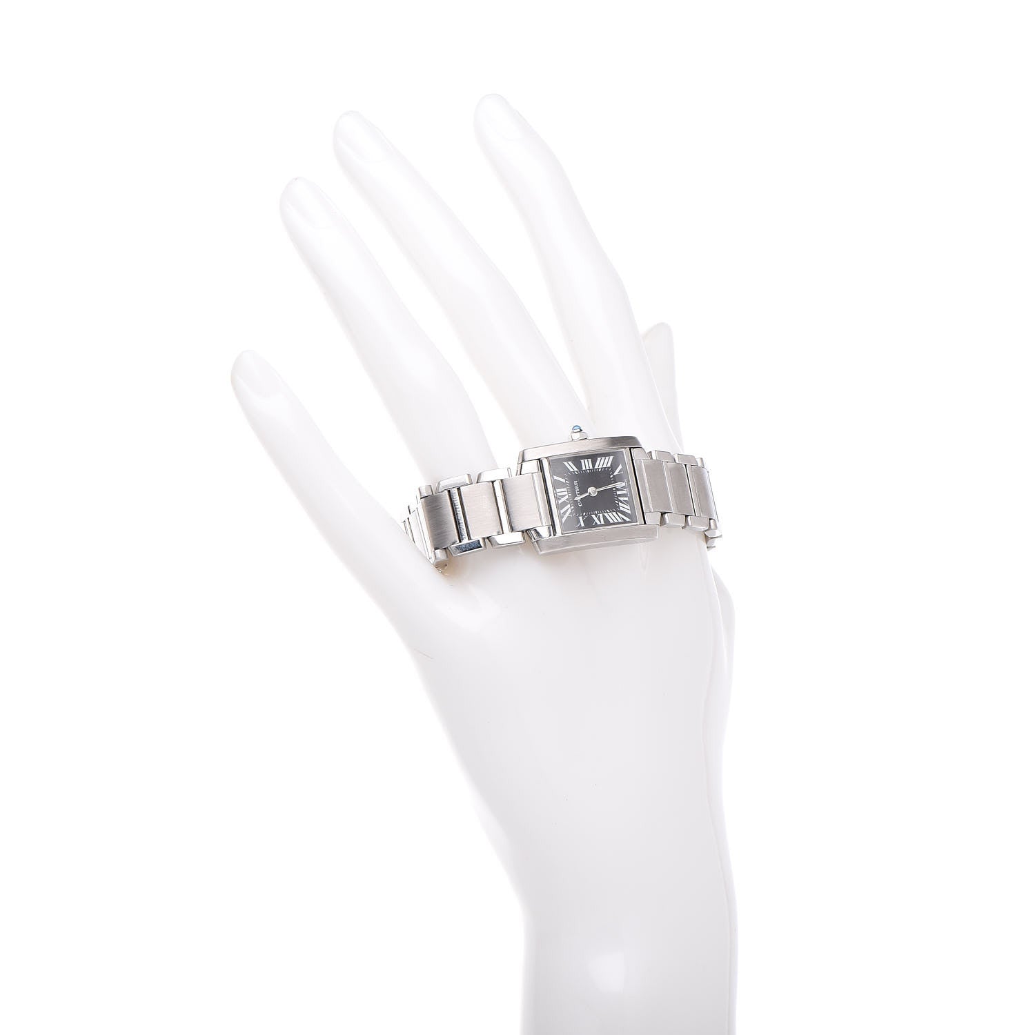 Cartier Stainless Steel 20mm Tank Francaise Quartz Watch Black 2 of 8