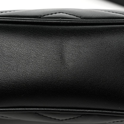 Gucci Calfskin Matelasse Mini GG Marmont Chain Shoulder Bag Black 9 of 9