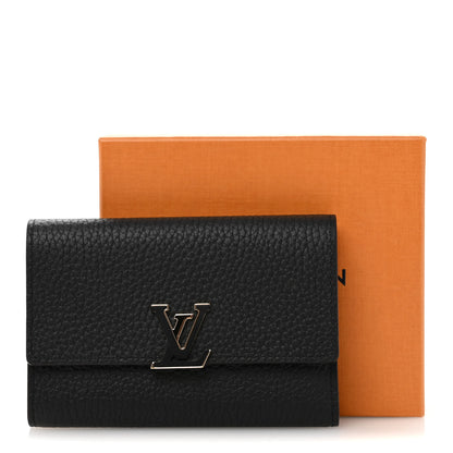 Louis Vuitton Taurillon Capucines Compact Wallet Black 8 of 8