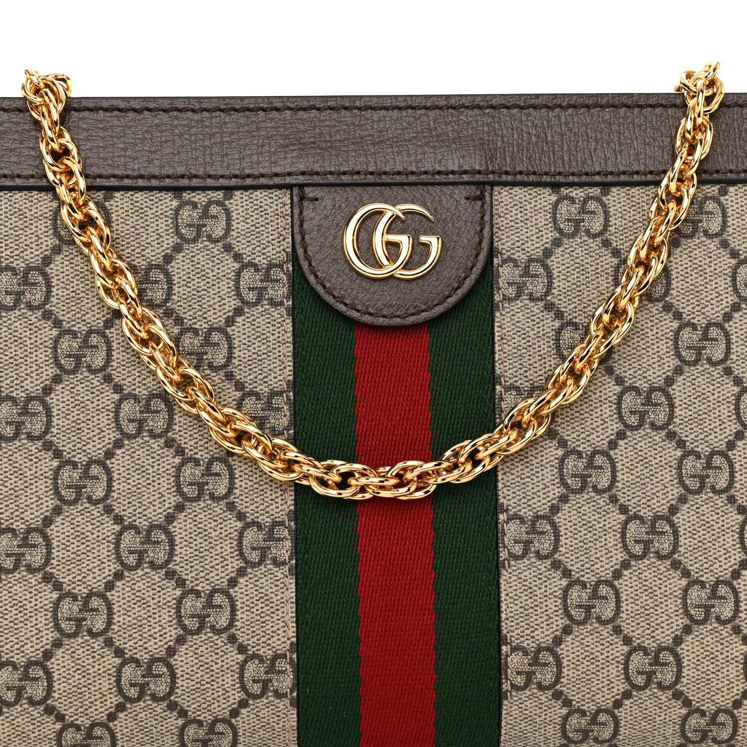 Gucci GG Supreme Monogram Web Small Ophidia Chain Shoulder Bag Brown 8 of 10