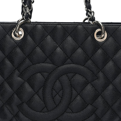 Chanel Caviar Quilted Grand Shopping Tote GST Black  Black 8 of 10