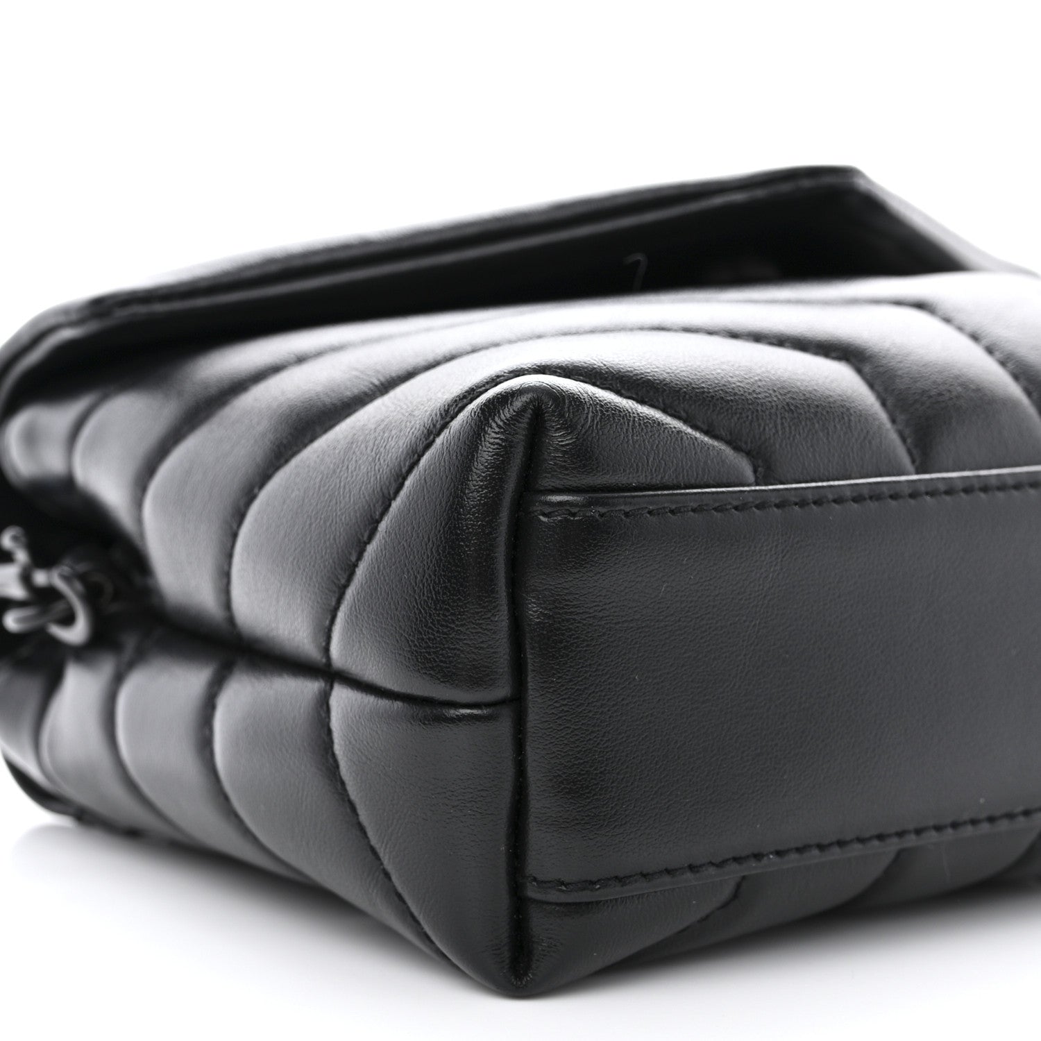 Saint Laurent Calfskin Y Quilted Monogram Monochrome Toy Loulou Crossbody Bag Black 9 of 12