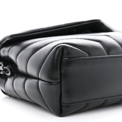 Saint Laurent Calfskin Y Quilted Monogram Monochrome Toy Loulou Crossbody Bag Black 9 of 12