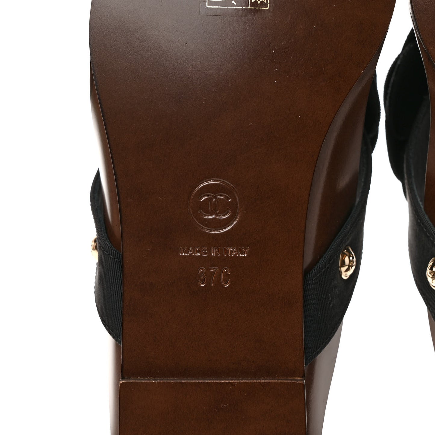 Grosgrain Camellia Thong Sandals 37 Black