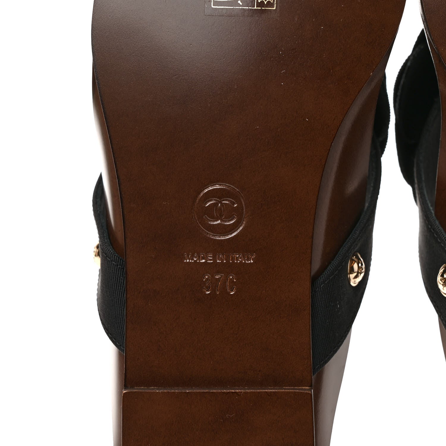 Chanel Grosgrain Camellia Thong Sandals 37 Black 6 of 8