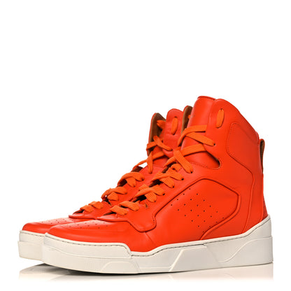 Givenchy Calfskin Mens Tyson High Top Sneakers 42 Orange 3 of 14