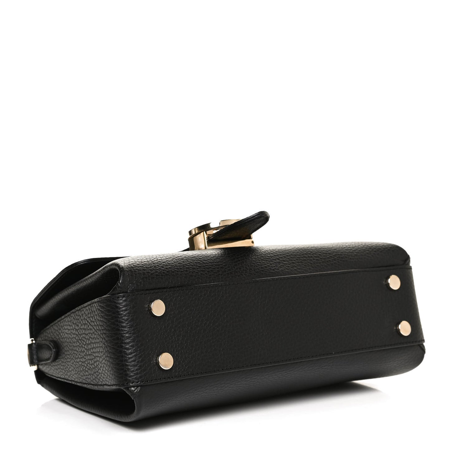 Dollar Calfskin Interlocking G Top Handle Shoulder Bag Black