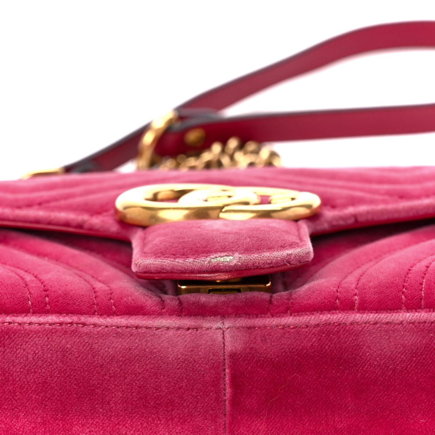 Velvet Matelasse Small GG Marmont Shoulder Bag Light Raspberry Rose