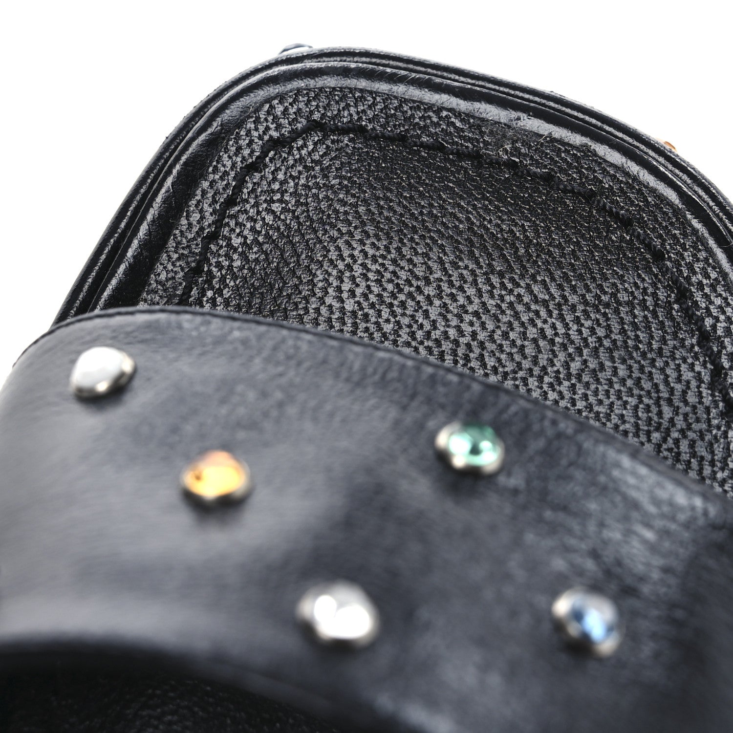 Louis Vuitton Calfskin Studded Fame Platform Sandals 38 Black 12 of 13