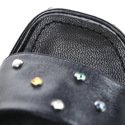 Louis Vuitton Calfskin Studded Fame Platform Sandals 38 Black 12 of 13