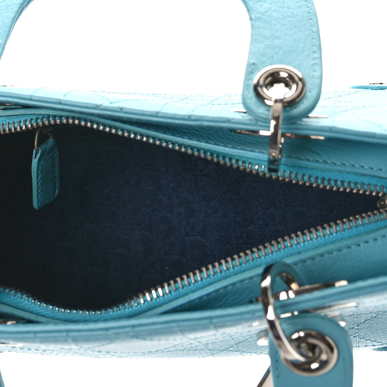 Christian Dior Calfskin Cannage Stitched Small East West Lady Dior Light Blue 5 of 9