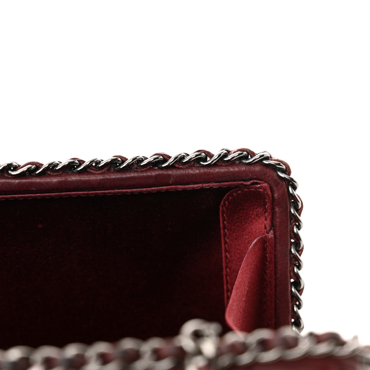 Chanel Lambskin Quilted Chain Around Clutch Red 11 of 11