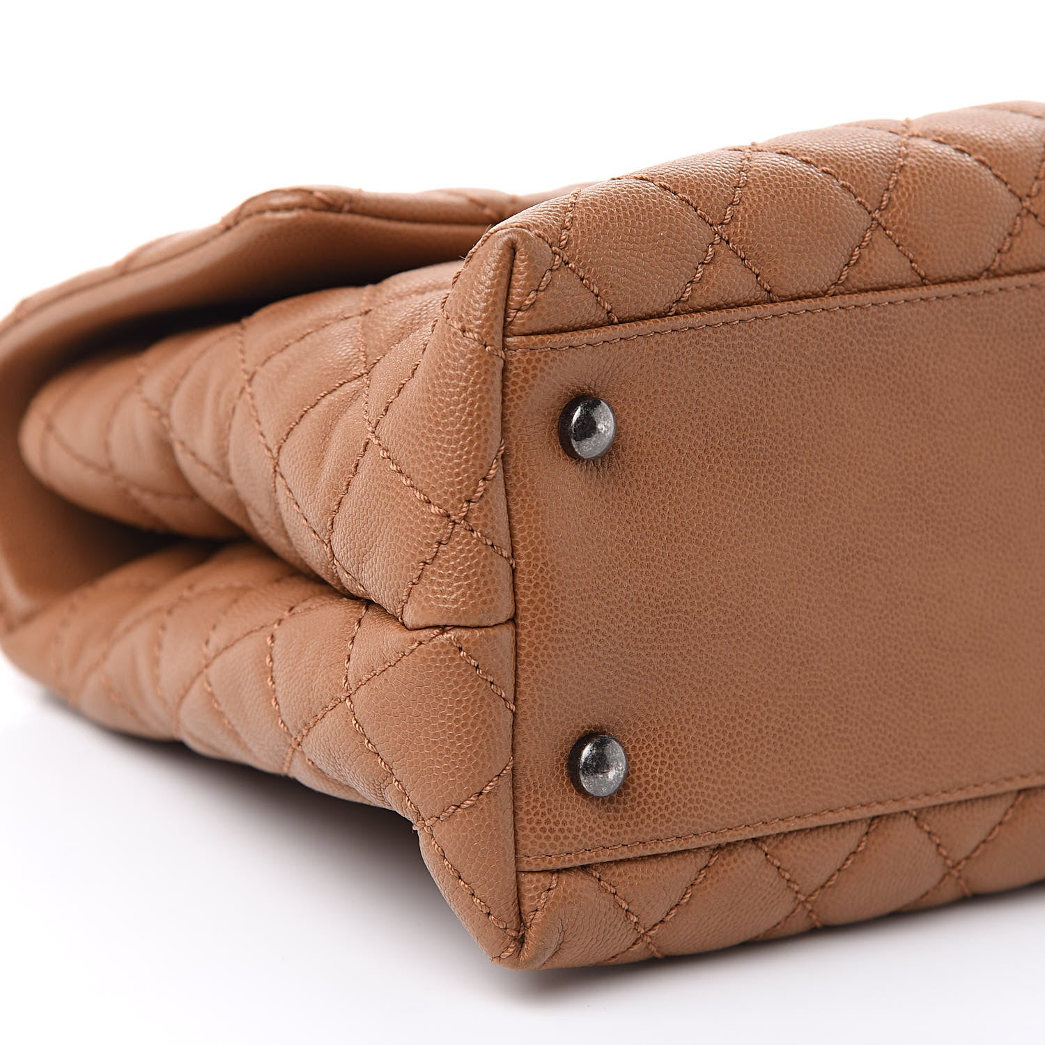Chanel Caviar Quilted Medium Coco Handle Flap Camel 8 of 12