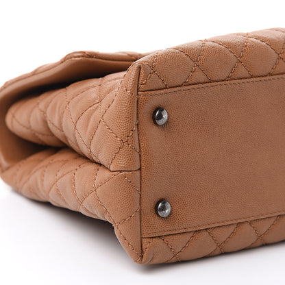 Chanel Caviar Quilted Medium Coco Handle Flap Camel 8 of 12