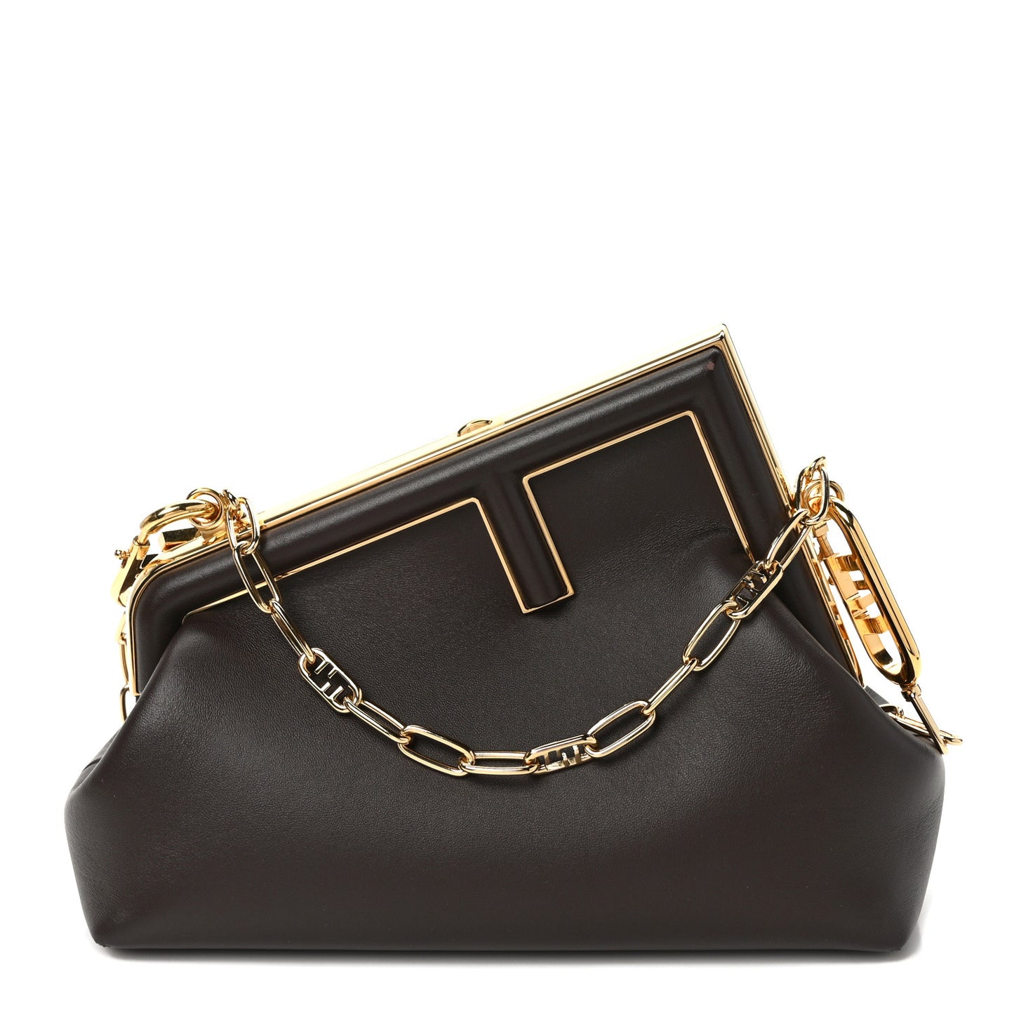 Shiny Nappa Small Fendi First Chocolate