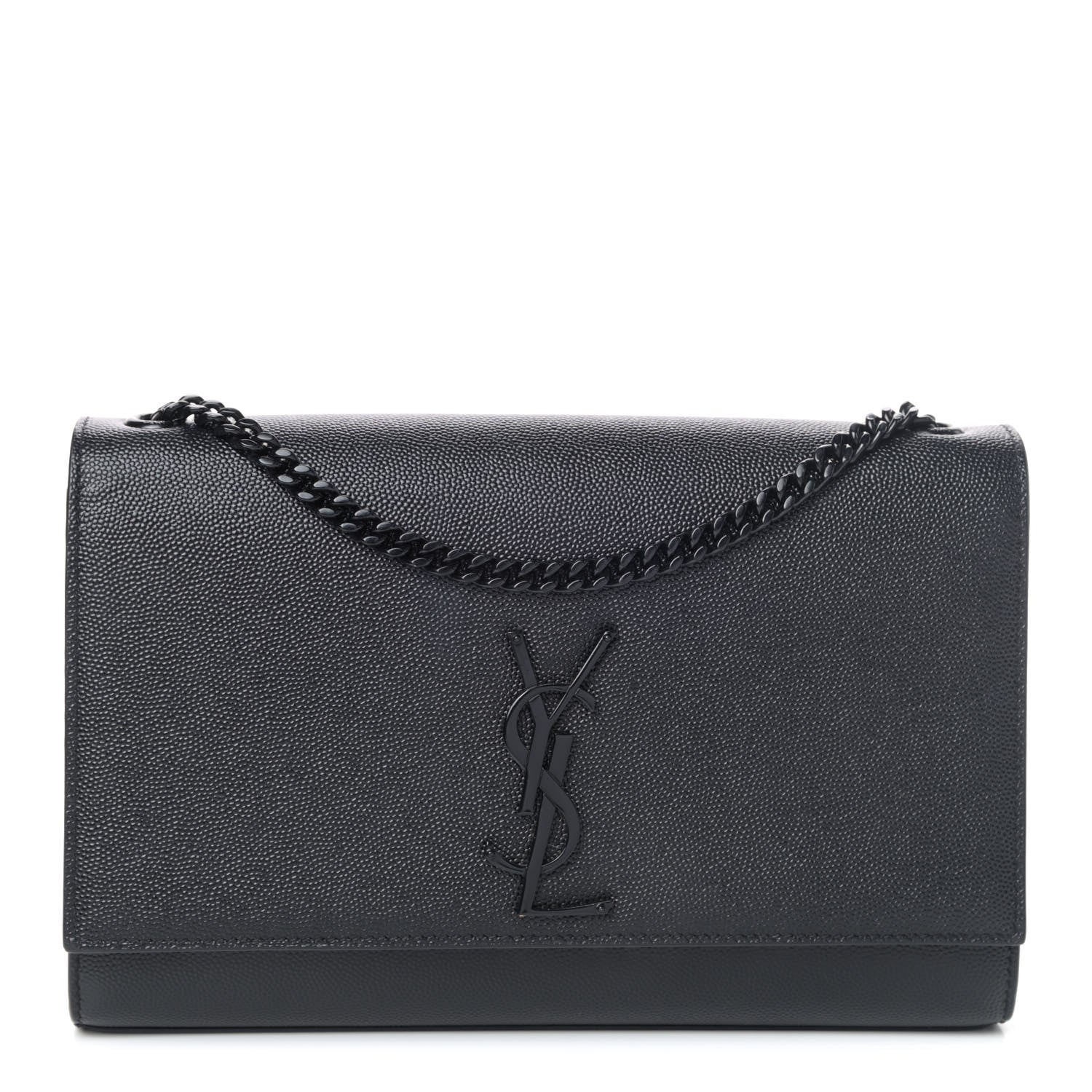 Saint Laurent Grain De Poudre Medium Classic Monogram Kate Satchel Black 1 of 4