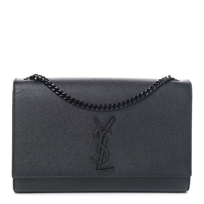 Saint Laurent Grain De Poudre Medium Classic Monogram Kate Satchel Black 1 of 4