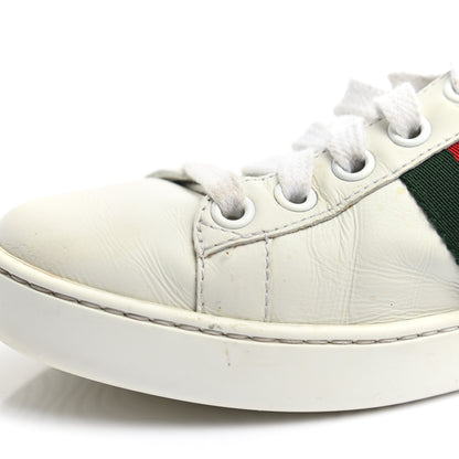 Gucci Calfskin Web Pearl Studded Womens Ace Sneakers 35 White 11 of 13