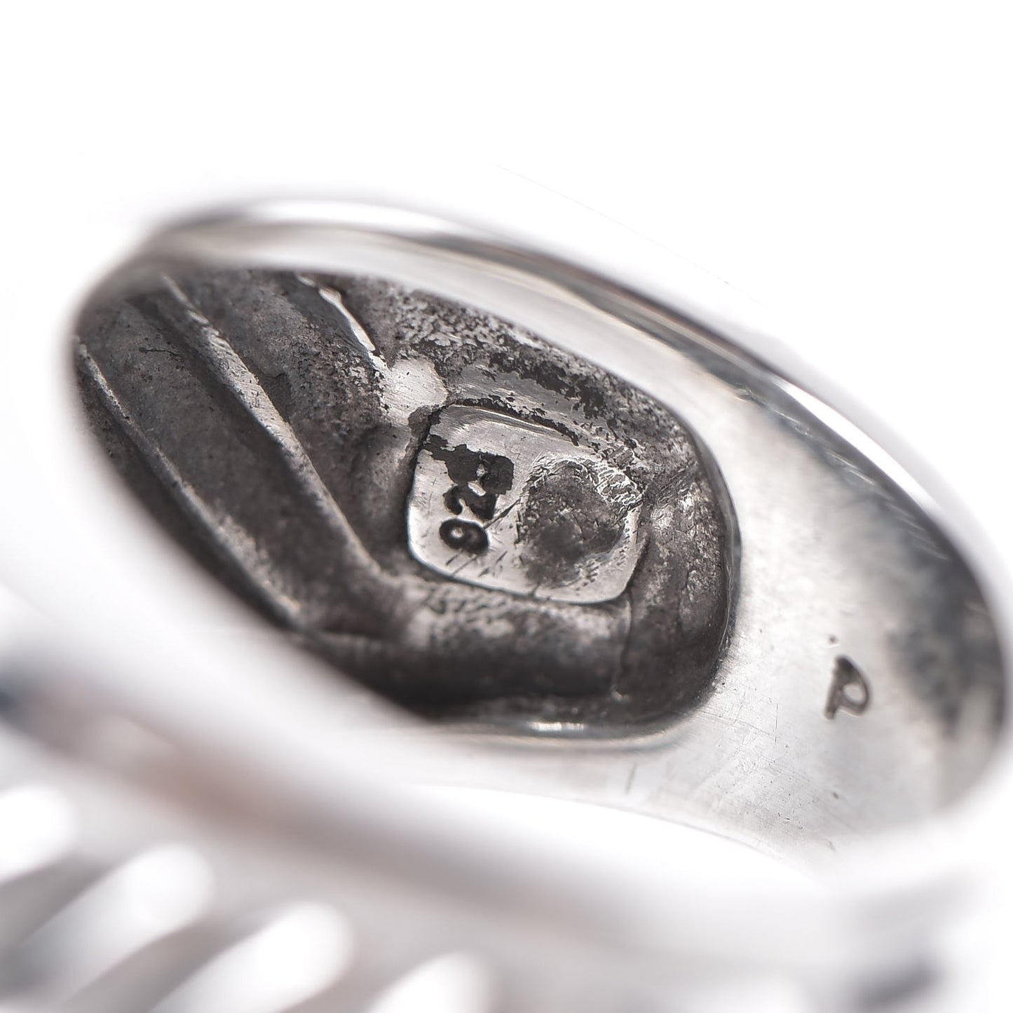 Sterling Silver Pave Diamond Cable Cigar Band Ring 51 5.75