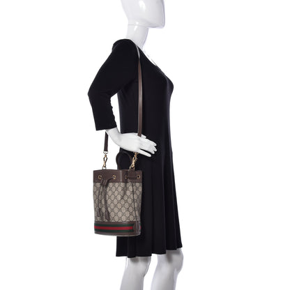 Gucci GG Supreme Monogram Web Small Ophidia Bucket Bag Brown 2 of 15