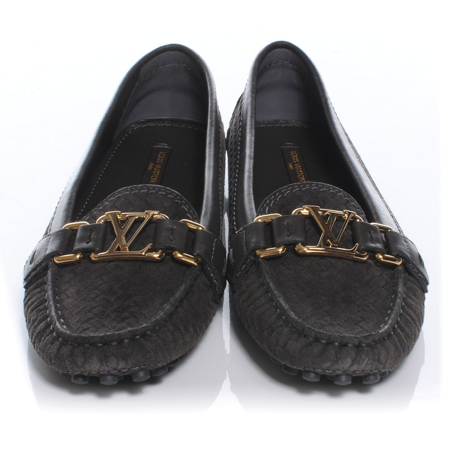 Louis Vuitton Oxford Loafers Suede Calf 36.5 Grey 2 of 7