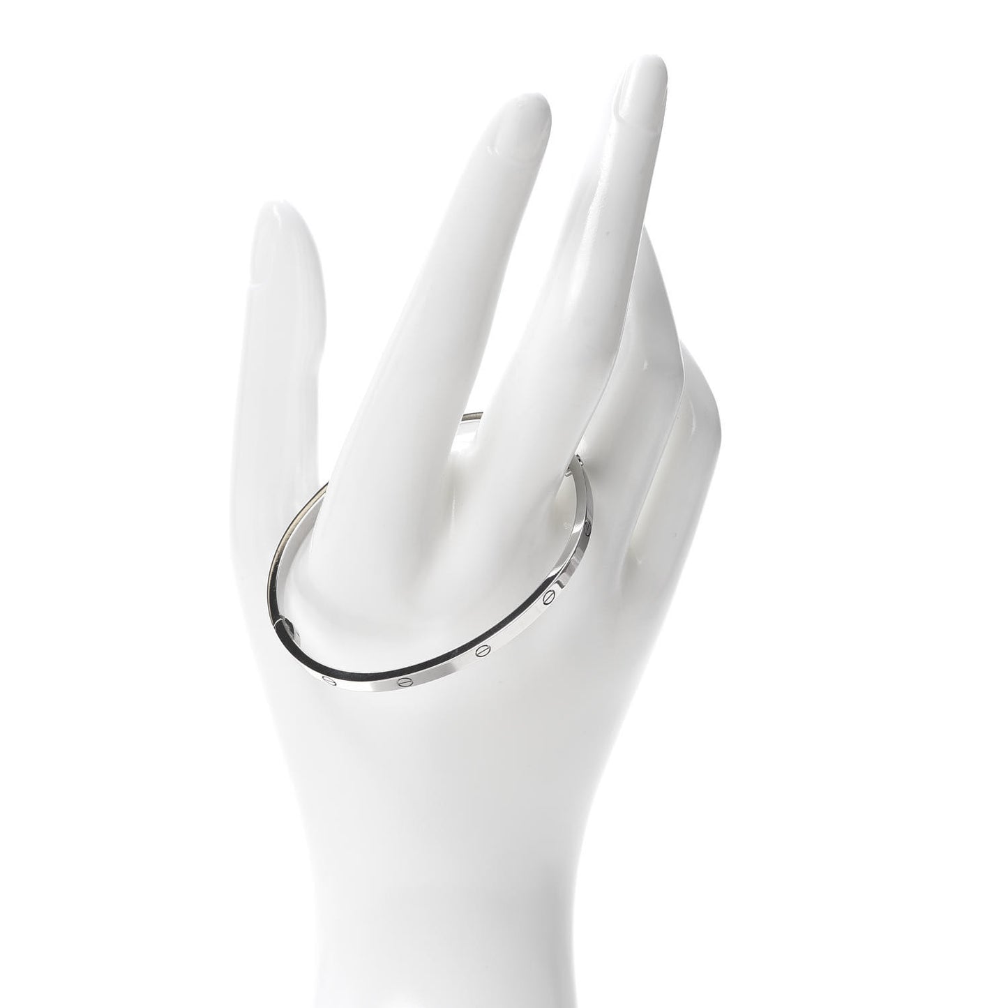 18K White Gold Small LOVE Bracelet 17