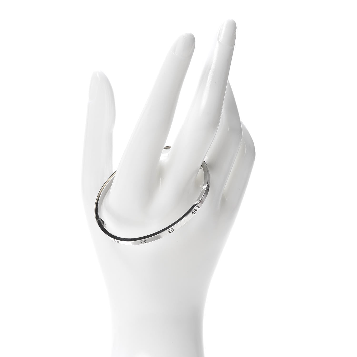 Cartier 18K White Gold Small LOVE Bracelet 17 2 of 6