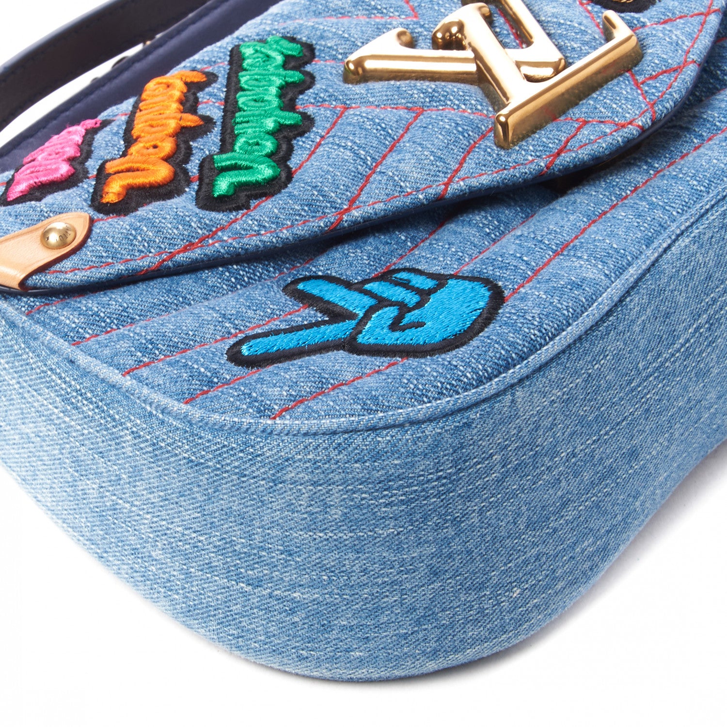 Louis Vuitton Denim New Wave Chain MM Blue 6 of 8