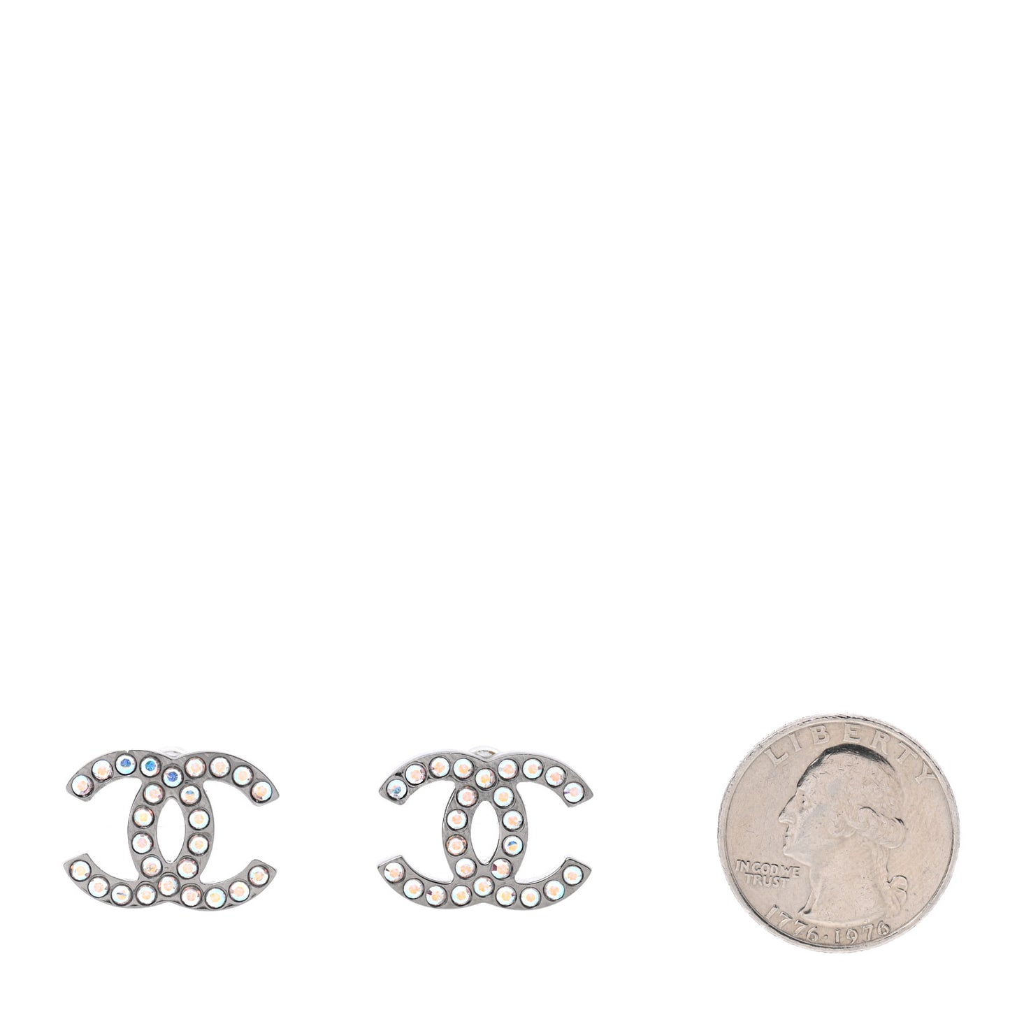 Iridescent Crystal CC Earrings Multicolor