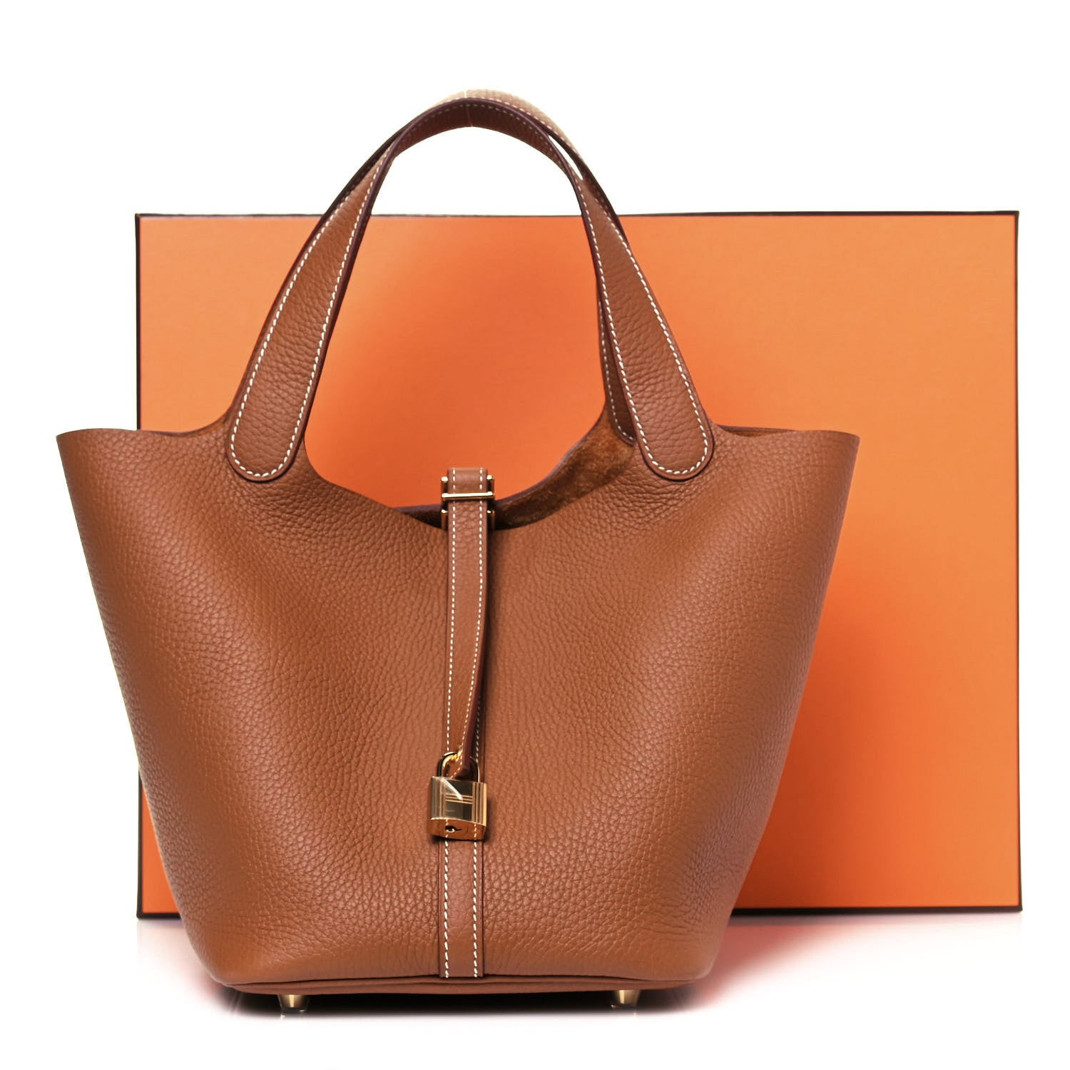Hermes Taurillon Clemence Picotin Lock 22 MM Gold 12 of 12