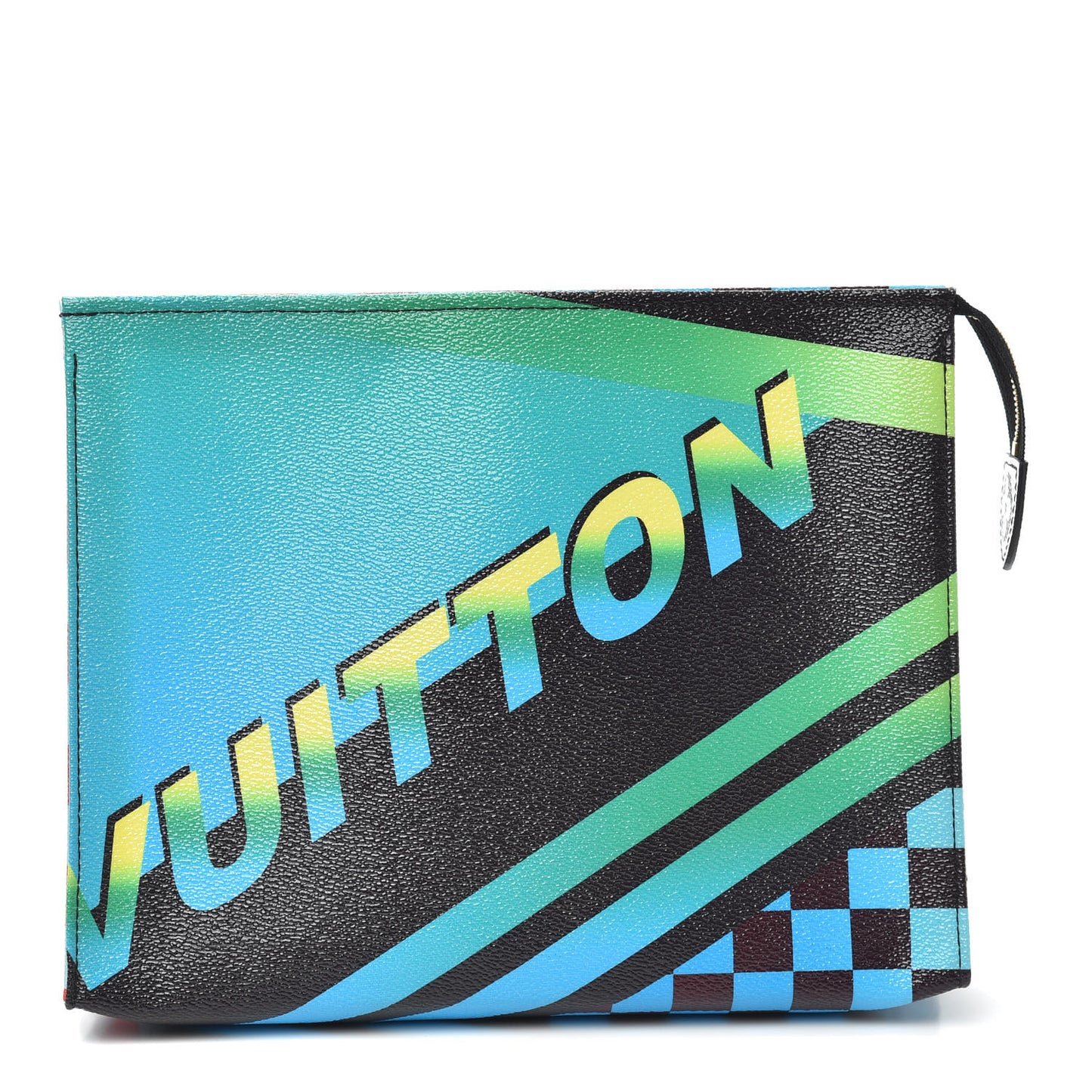Damier Race Toiletry Pouch 26 Blue Vert